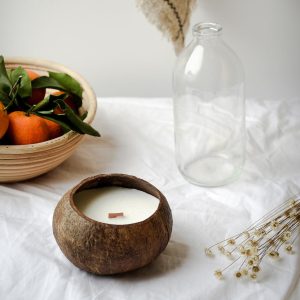 Kaars in Kokosschaal - Kokos-Limoengeur