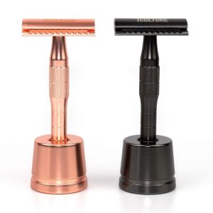 Scheermes Met Houder – Rosegoud & Zwart